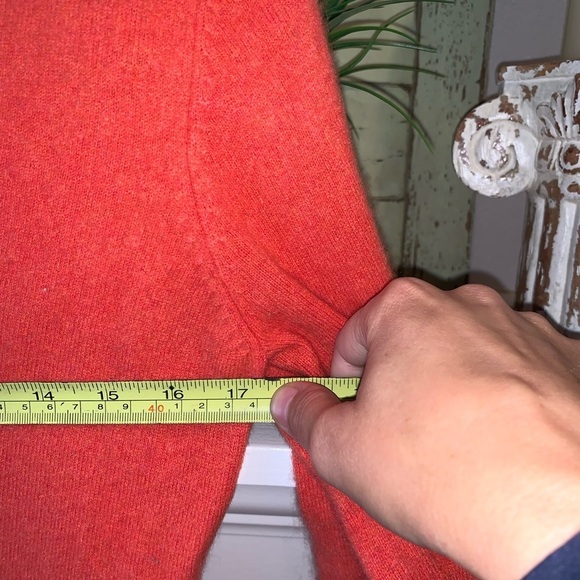 John Lewis Women’s Orange V-neck 100% Cashmere Cozy Sweater Size M Soft - Picture 8 of 8